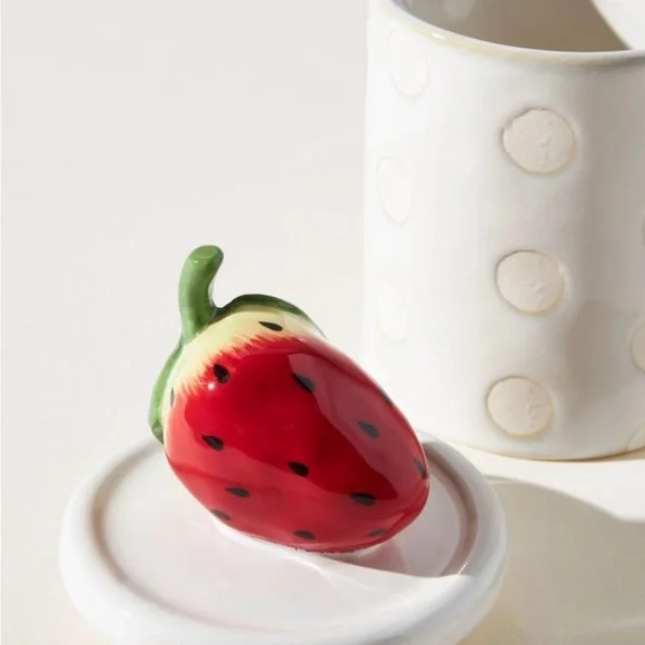 Anthropologie BRAND NEW, Fruta Canister in Red Motif - Picture 2 of 3